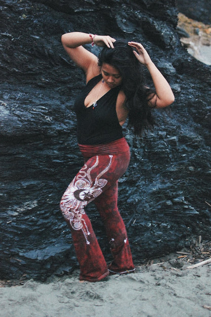 Red Batik Yoga Pants - Batikwalla 
 - 2