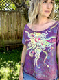 Marshmellow Magick Semi-Crop Organic Cotton Handmade Batik Top - Medium Batik Dresses Batikwalla 