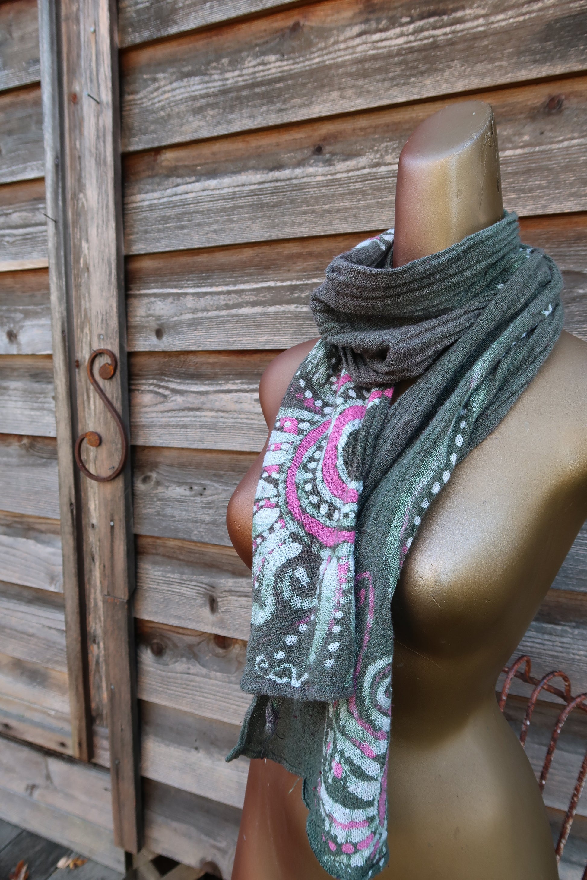 Cactus Bloom Handmade Batik Scarf in Woven Organic Cotton scarf batikwalla 