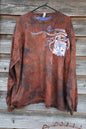 Oak Tree Pocket Hand Crafted Long Sleeve Batik Tshirt tshirt batikwalla 2X 