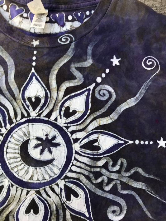 Passion Of The Moonflower Has Your Back Handmade Batik Tshirt - Size 2X TALL tshirt batikwalla 