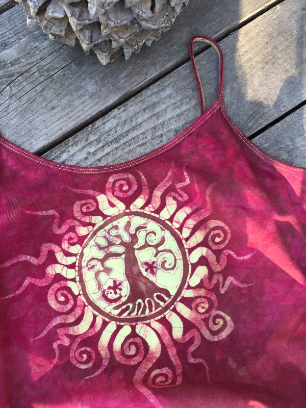 Red Roots Tree of Life Stretchy Batik Camisole - Batikwalla 
 - 1