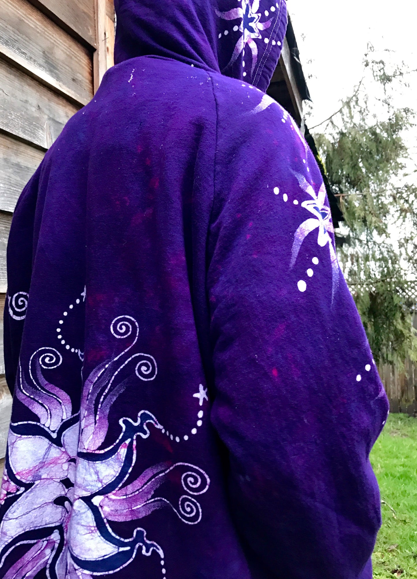 Magenta Moon Organic Cotton Batik Hoodie