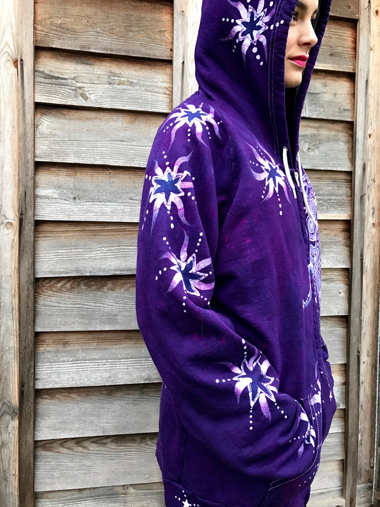 Magenta Moon Organic Cotton Batik Hoodie