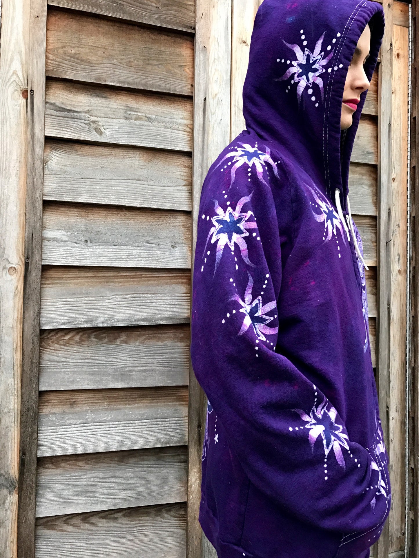 Magenta Moon Organic Cotton Batik Hoodie