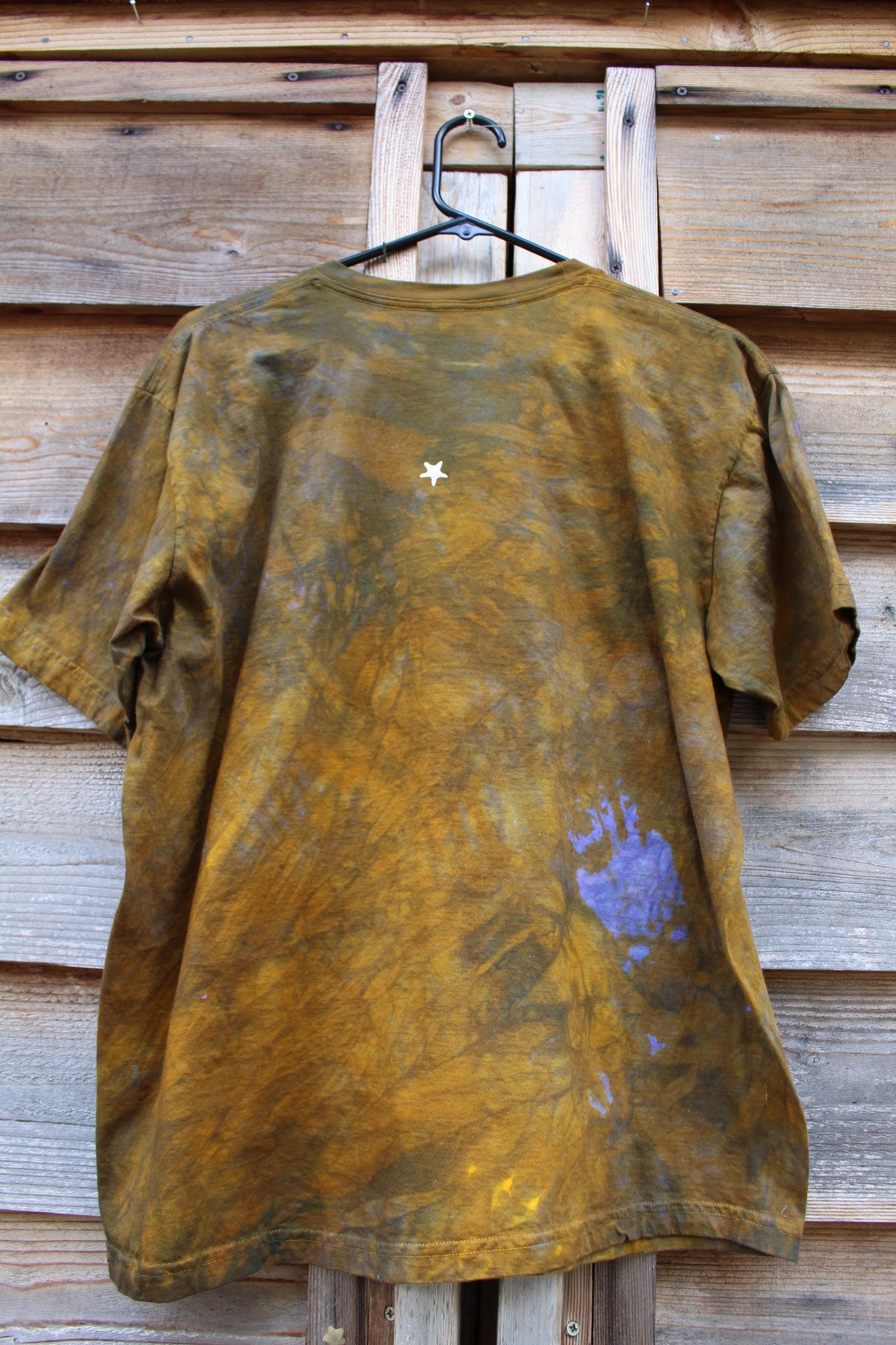 Dark Gold and Purple Tree of Life Batik Tshirt - slight imperfection - Batikwalla 
 - 3