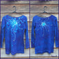 Brilliant Blue Center Star Long Sleeve Batik Top - Batikwalla 
 - 6