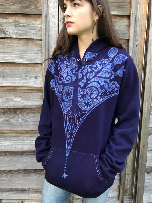 Midnight Rambler Organic Cotton Hand Crafted Batikwalla Hoodie