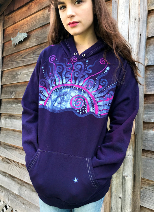 Let's Walk Down To The Ice Cream Shop - Organic Cotton Batikwalla Hoodie