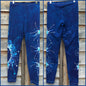 Blue on Blue Star Batik Leggings - Size Small - Batikwalla 
 - 7