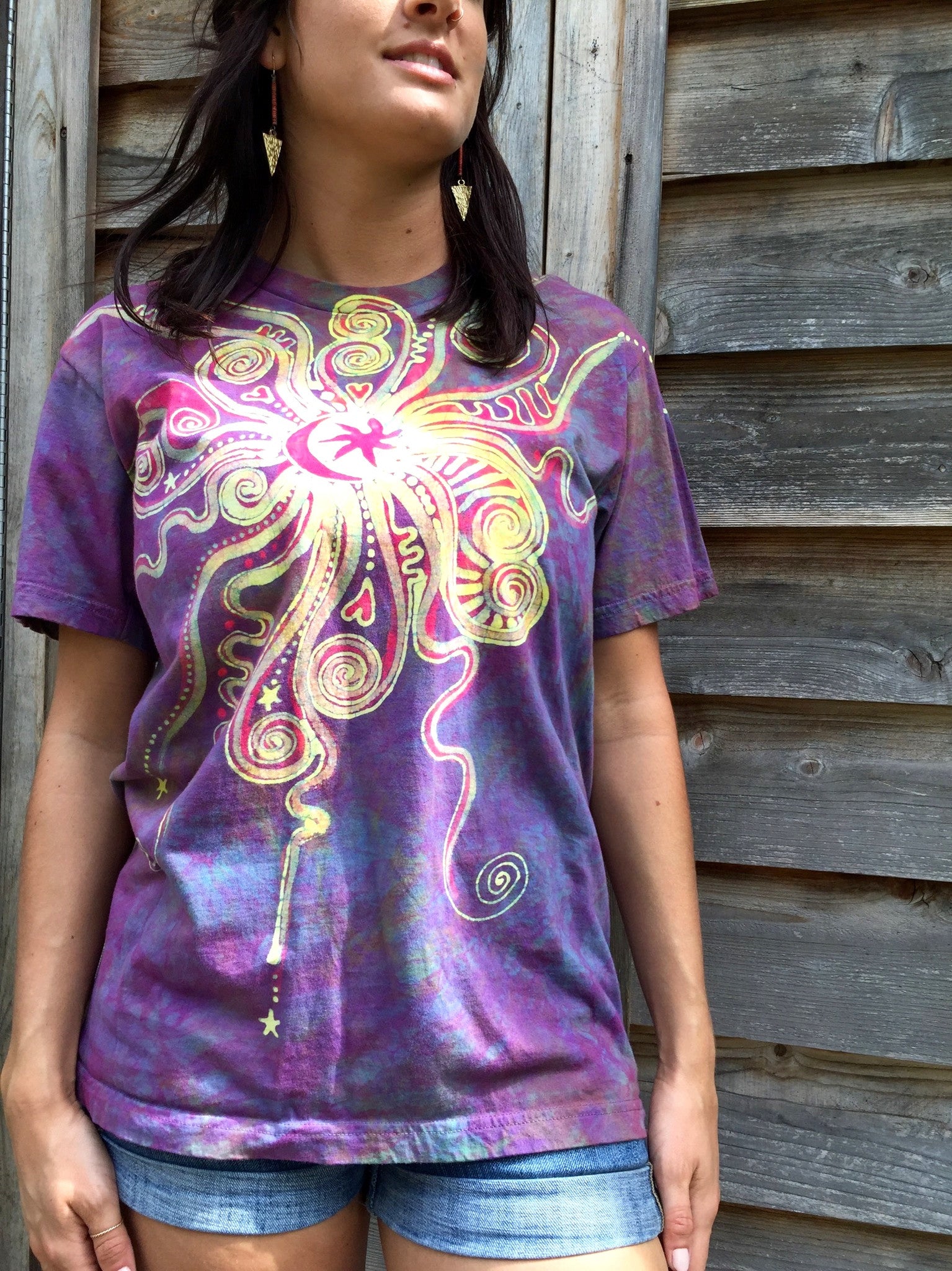 Sunrise Moon Star Handmade Batik Tshirt - Batikwalla 
 - 1