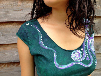 Teal and Purple Moon Star Summer Tee - Batikwalla 
 - 3