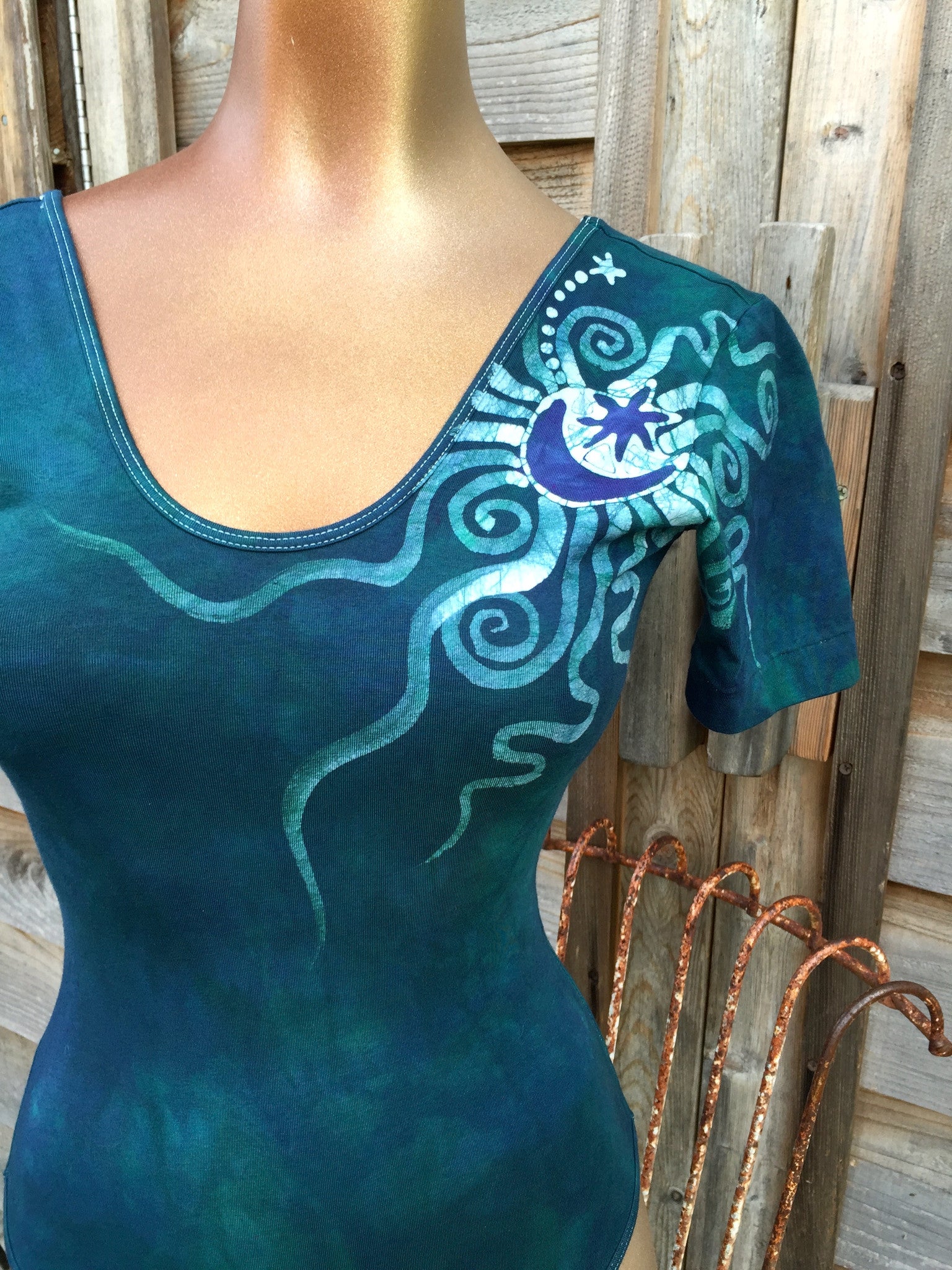 Deep Teal Moon Dance Batik Leotard – Batikwalla by Victoria