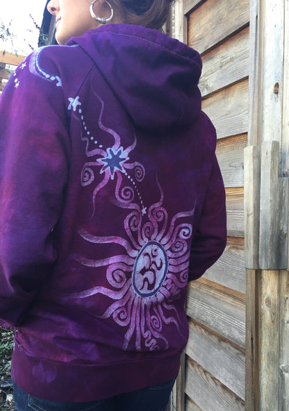 ~ Om Magic Magenta Om ~ Handmade Batik Hoodie - Batikwalla 
 - 2