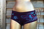 Deep Blue and Purple Moon Star Batik Boyshort Undies - Size Small - Batikwalla 
 - 1