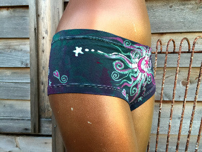 Teal and Pink Moonset Boyshort Undies - Batikwalla 
 - 3