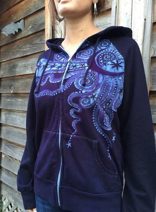 Moonlight Disco Handmade Batik Hoodie - Batikwalla 
 - 1