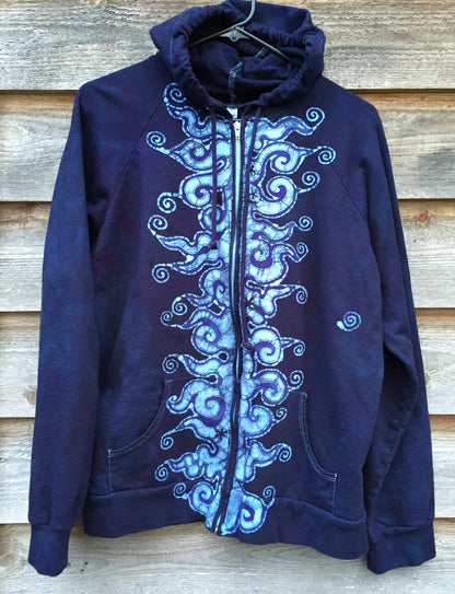 Very Formal Tuxedo Swirls Handmade Batik Hoodie - Batikwalla 
 - 3