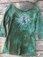 Earthy Moss Tree Sun Batik Top