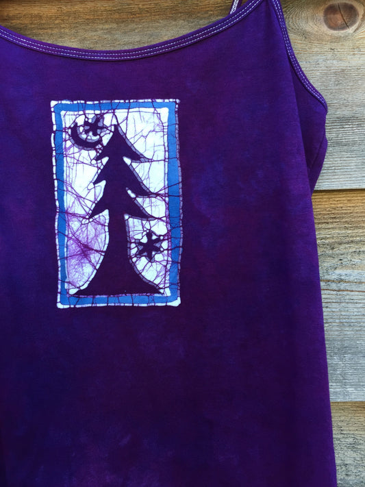 Purple Forest - Stretchy Yoga Batik Tanktop - Batikwalla 
 - 1