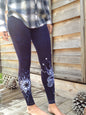 Navy Blue Moon Star Batik Leggings - Batikwalla 
 - 1