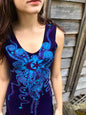 Deep Blue and Turquoise Batikwalla Dress in Organic Cotton - Size Small