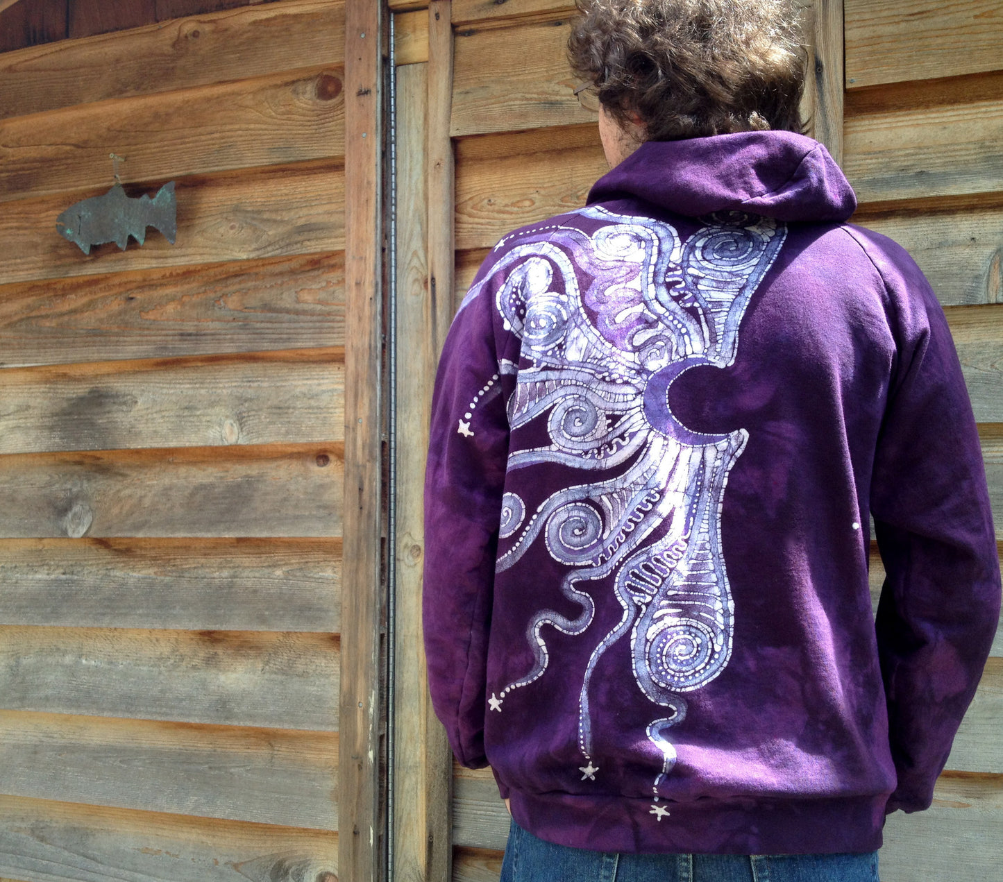 Purple Tree of Life Organic Cotton Batik Hoodie - Batikwalla 
 - 4