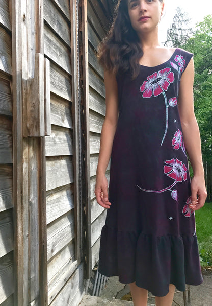 Flower Power in Tourmaline Temptation Batikwalla Dress in Organic Cotton - Size Medium