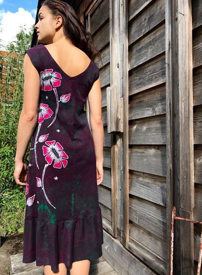 Flower Power in Tourmaline Temptation Batikwalla Dress in Organic Cotton - Size Medium