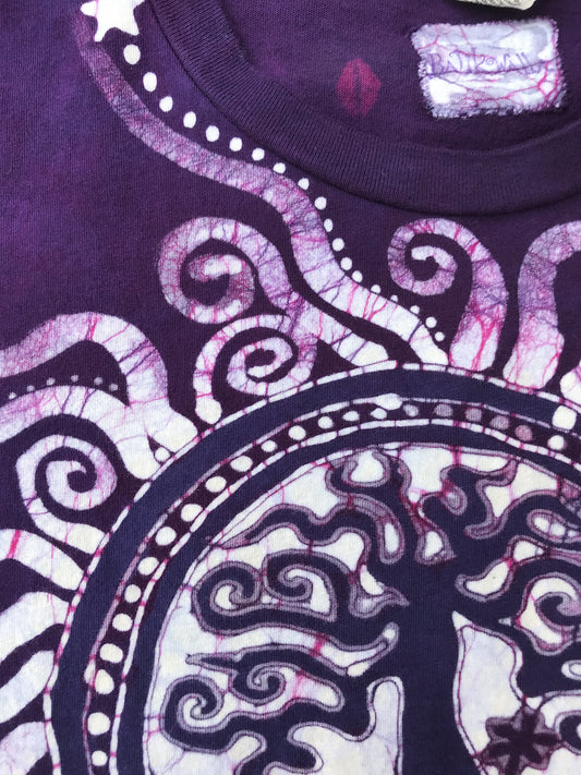 Tree of Life in The Brightest Magenta - Handmade Batik Tshirt