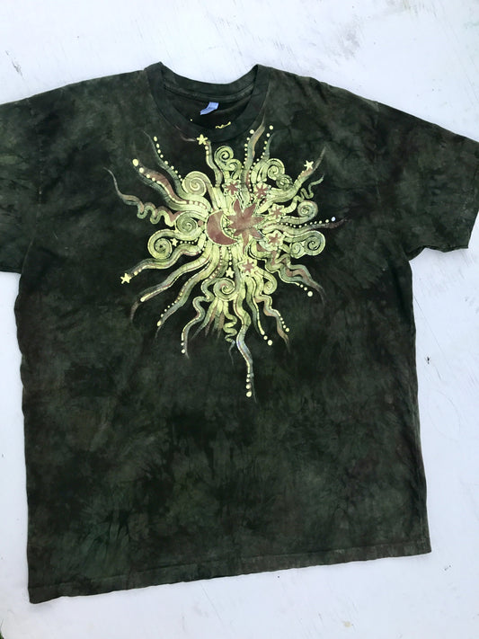Moonlit Camouflage Handmade Batik Tshirt - Size 3X