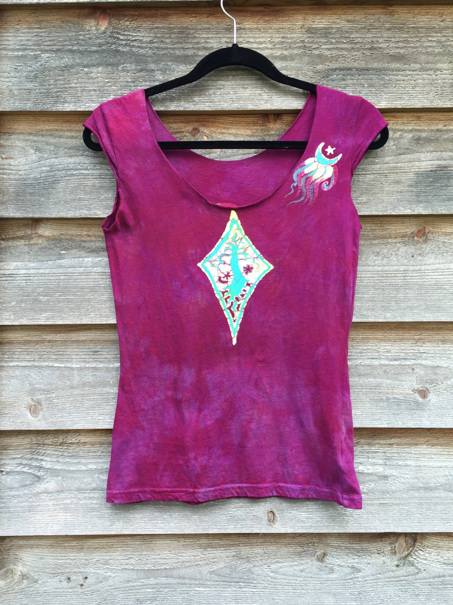 Heart Chakra Diamond Tree Batik Summer Top - Small - Batikwalla 
 - 3