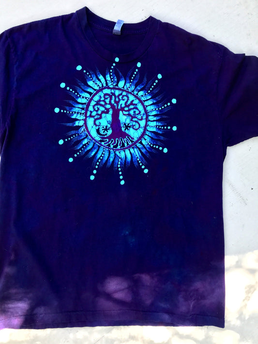 Midnight Purple Tree Handmade Batikwalla Tshirt - Size 2X