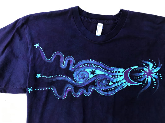 Midnight Moonbeams Handmade Batikwalla Tshirt