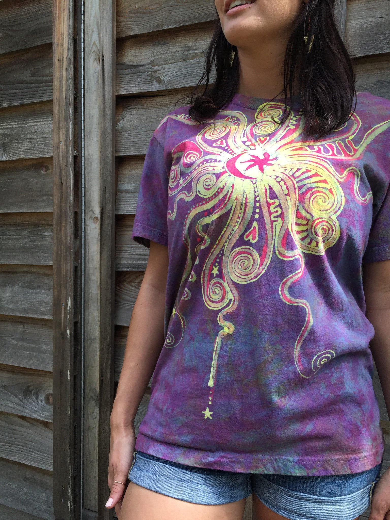 Sunrise Moon Star Handmade Batik Tshirt - Batikwalla 
 - 2