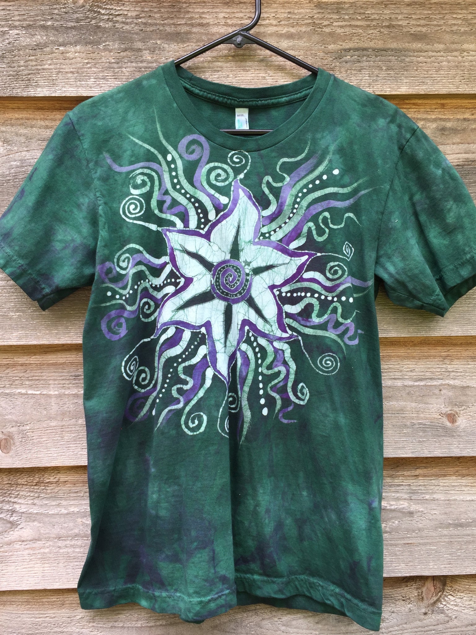 Teal and Purple Batik Star Handmade Tshirt - Batikwalla 
 - 3