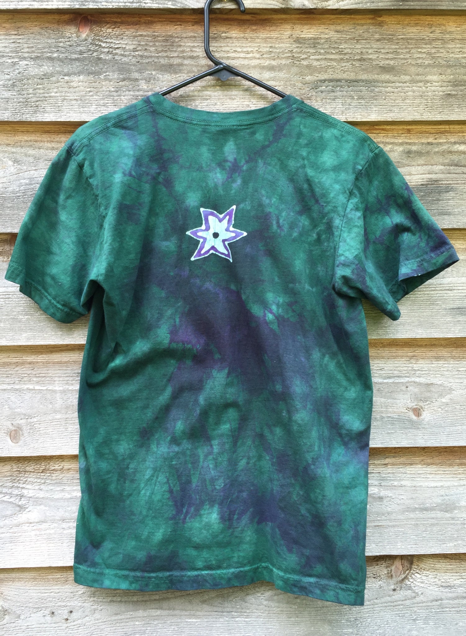 Teal and Purple Batik Star Handmade Tshirt - Batikwalla 
 - 4