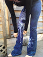 Internal Flames Batik Yoga Pants in Navy Blue and Purple - Batikwalla 
 - 4
