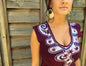 Angel Wings in Red & Purple Organic Cotton Batik Dress - Size Small - Batikwalla 
 - 7