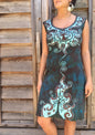 Moss Heart Tree Organic Cotton Batik Dress - Size M - Batikwalla 
 - 1