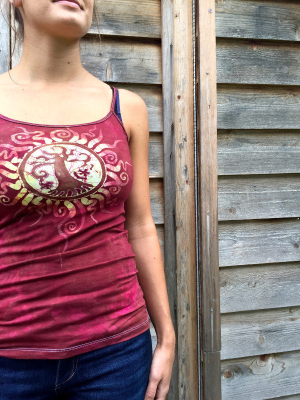 Red Roots Tree of Life Stretchy Batik Camisole - Batikwalla 
 - 5