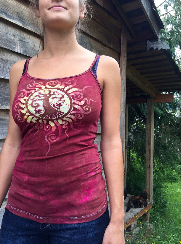 Red Roots Tree of Life Stretchy Batik Camisole - Batikwalla 
 - 3