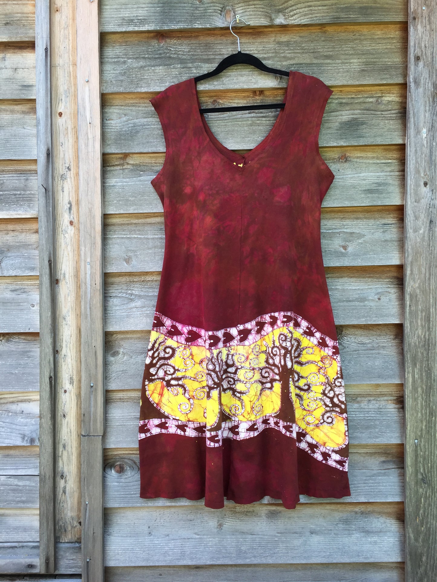 Hillsides of Madrone Organic Cotton Batik Dress - size XL - Batikwalla 
 - 5