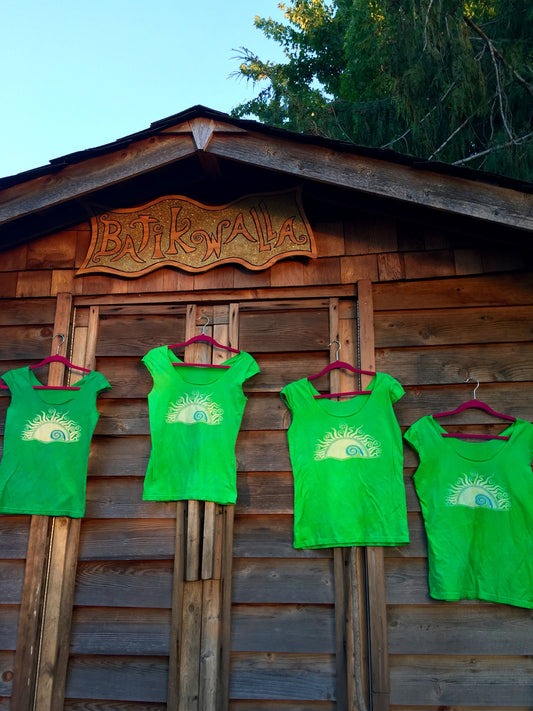 Natural Neon Batik Sunrise Sunset Summer Tee - size Small - Batikwalla 
 - 1