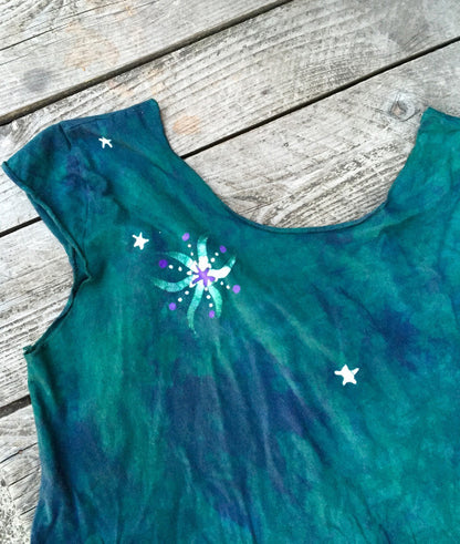 Teal and Purple Moon Batik Tee - Possible Slight Imperfection - Batikwalla 
 - 2