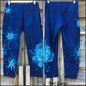 Blue on Blue Star Batik CAPRI Leggings - Size Small and XS ONLY