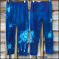 Blue on Blue Star Batik CAPRI Leggings - Size Small and XS ONLY