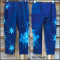 Blue on Blue Star Batik CAPRI Leggings - Size Small and XS ONLY