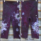 Sage and Eggplant Batik CAPRI Dance Pants