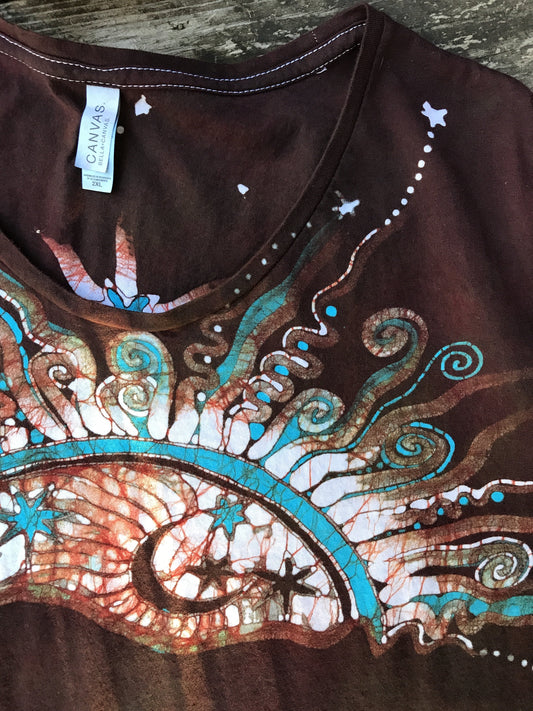 Sedona Sunset Handmade Batik Scoop Neck Tshirt - Size 2X